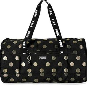 Victoria Secret Pink Polka Dot Duffle Weekender Travel Bag